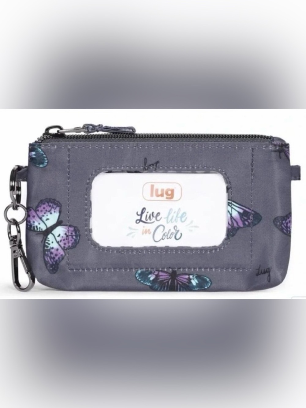 Lug Metro XL ID Pouch in Butterfly Grey, NWT